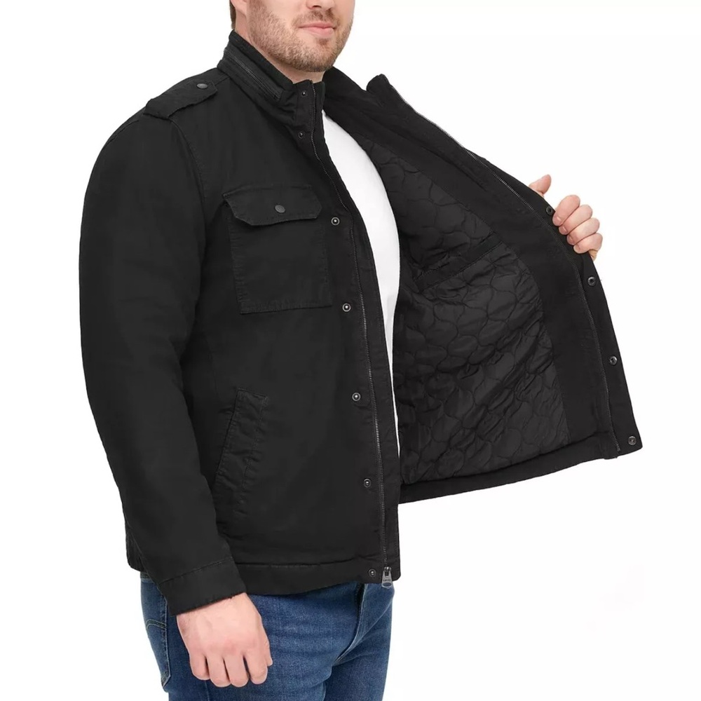 NWT Levi's Men's Two-Pocket Trucker Jacket Sherpa Lined Black Size LT - Picture 15 of 16